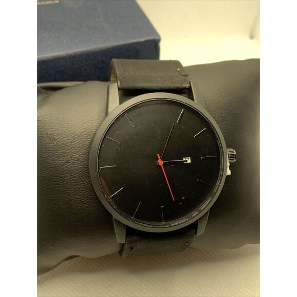 South Lane SS20-dr1-4332 Black Leather Analog Dial Quartz Genuine Watch YR29 - Picture 2 of 11